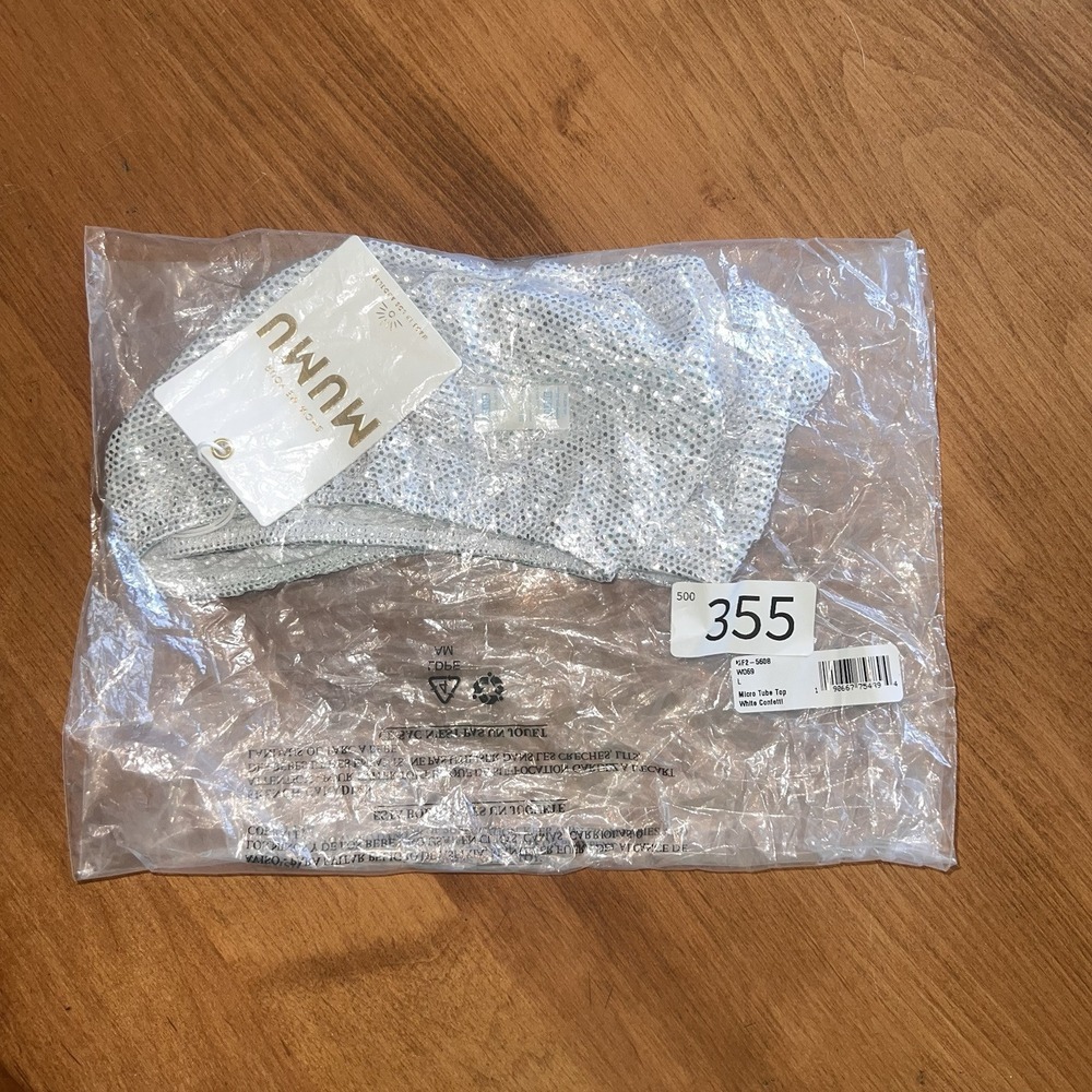 NEW Show Me Your Mumu Micro‎ Tube Top, Silver Confetti Size Large - Picture 11 of 11
